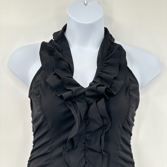 Express Tank Top Shirt Medium Ruffle Y2K Festival Halter Wimsigoth Fairy Grunge - Picture 2 of 8